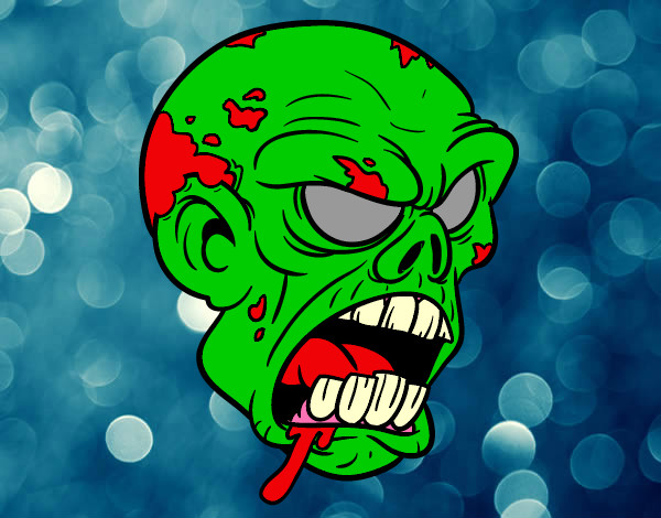 Dibujo Cabeza de zombi pintado por fabito