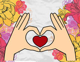Dibujo Corazón con las manos pintado por Anixulita