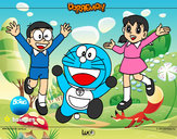 Dibujo Doraemon y amigos pintado por palolo