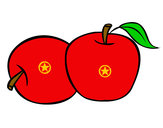 Dibujo Dos manzanas pintado por Kime