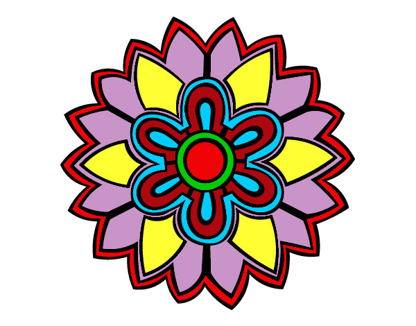 Dibujo Mándala con forma de flor weiss pintado por AgustinaM