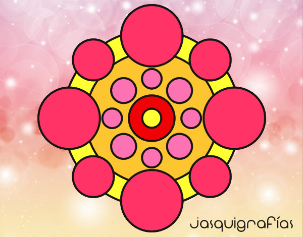 Dibujo Mandala con redondas pintado por maddy