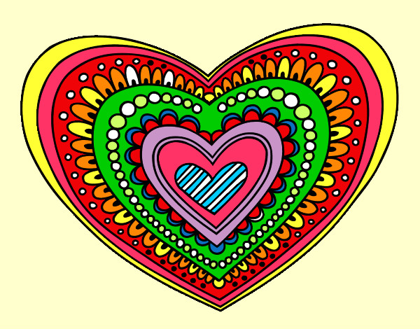 Dibujo Mandala corazón pintado por AgustinaM