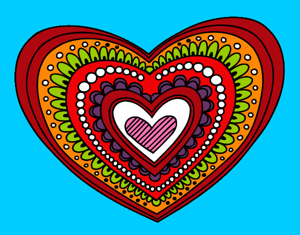 Dibujo Mandala corazón pintado por werkilla