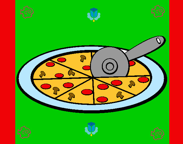 Dibujo Pizza pintado por belenhappy