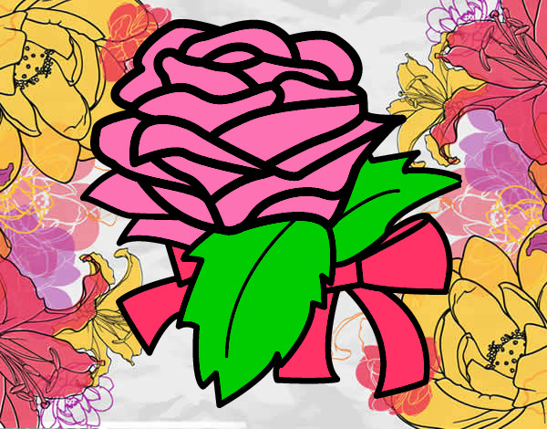 Dibujo Rosa, flor pintado por maitena