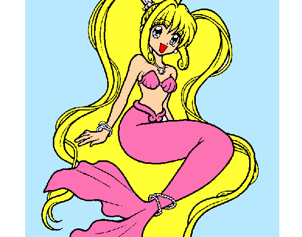 Dibujo Sirena con perlas pintado por alicia2333