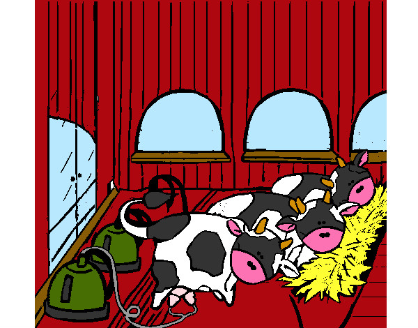Dibujo Vacas en el establo pintado por sherliin