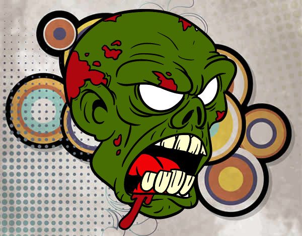Dibujo Cabeza de zombi pintado por FinnVicho