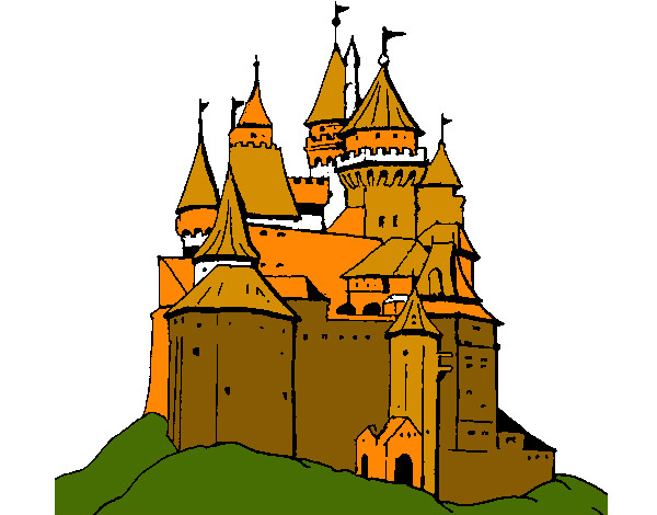 Dibujo Castillo medieval pintado por grandma