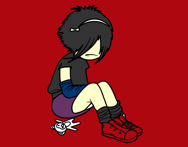 Dibujo Chica EMO pintado por danaoxiris