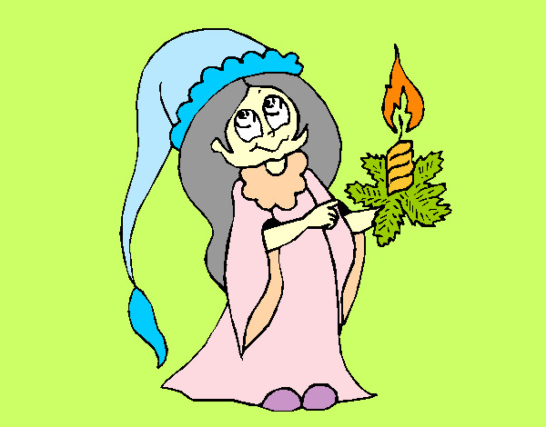 Dibujo Dama con una vela pintado por mariposa1