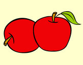 Dibujo Dos manzanas pintado por crey_zy