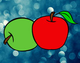 Dibujo Dos manzanas pintado por elisad
