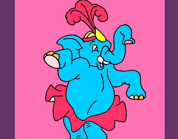Dibujo Elefante bailando pintado por melanny302