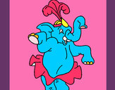 Dibujo Elefante bailando pintado por melanny302