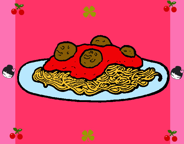 Dibujo Espaguetis con carne pintado por belenhappy
