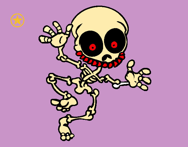 Dibujo Esqueleto contento 2 pintado por aaroni