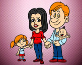 Dibujo Familia feliz pintado por aina9
