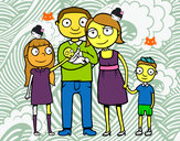 Dibujo Familia unida pintado por martinedu