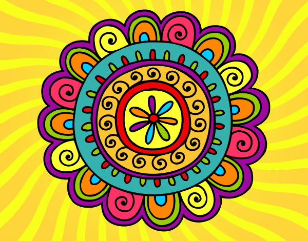 Dibujo Mandala alegre pintado por Aleibanez