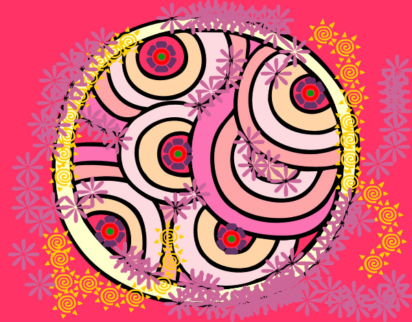 Dibujo Mandala circular pintado por MYLKA