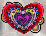 Dibujo Mandala corazón pintado por angelitita
