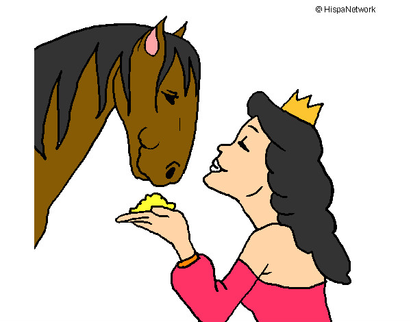 Dibujo Princesa y caballo pintado por kathya1