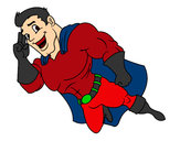 Dibujo Superhéroe volando pintado por 0asz