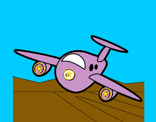 Dibujo Avión aterrizando pintado por marco78