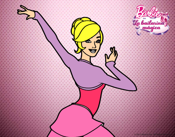 Dibujo Barbie en postura de ballet pintado por juandiaz