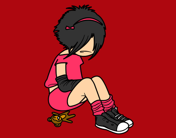 Dibujo Chica EMO pintado por Rusher2