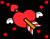 Dibujo Corazón de San Valentín pintado por dacota