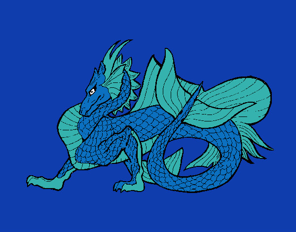 Dibujo Dragón de mar pintado por yorle