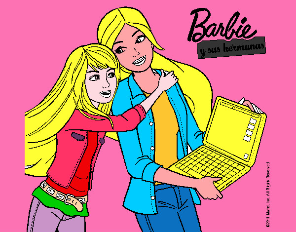 Dibujo El nuevo portátil de Barbie pintado por FIOMONSE