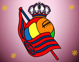 Dibujo Escudo de la Real Sociedad de Fútbol pintado por gemelos3