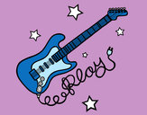 Dibujo Guitarra y estrellas pintado por lializpio