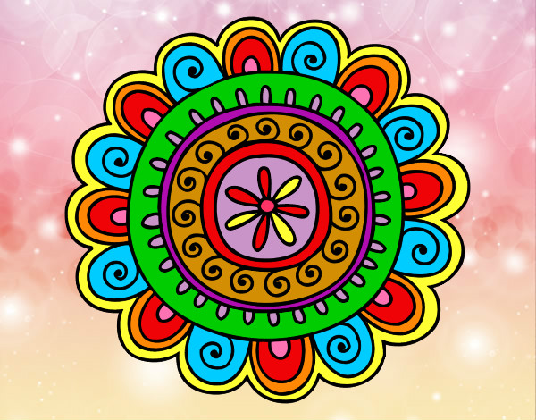 Dibujo Mandala alegre pintado por mavg