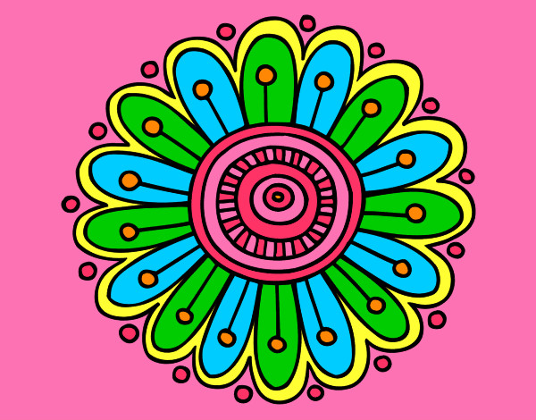 Dibujo Mandala margarita pintado por UbriBelen