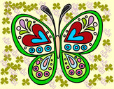 Dibujo Mandala mariposa pintado por daniyo