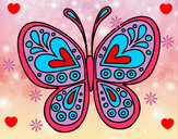 Dibujo Mandala mariposa pintado por pucurumind