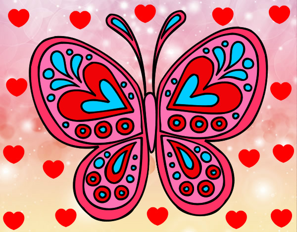 Dibujo Mandala mariposa pintado por ronix 