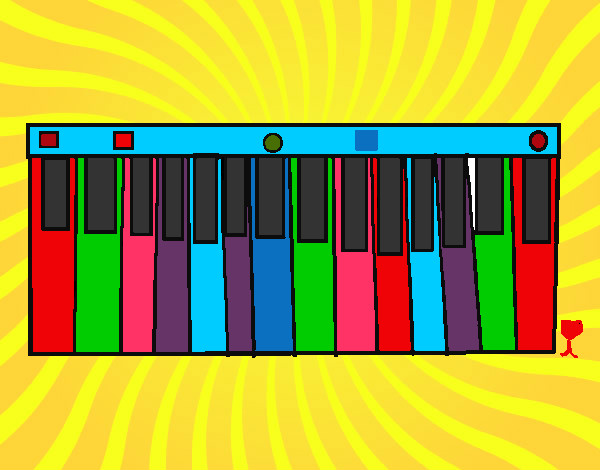 Dibujo Órgano musical pintado por adre