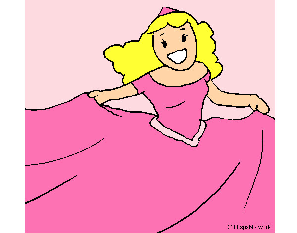 Dibujo Princesa feliz pintado por rosali321