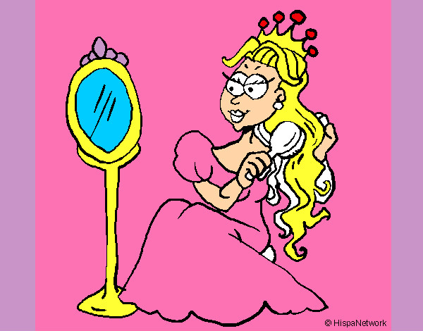 Dibujo Princesa y espejo pintado por ERICAH