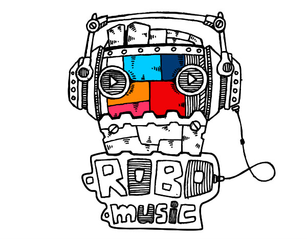 Dibujo Robot music pintado por JOAQUITO