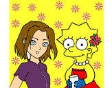 Dibujo Sakura y Lisa pintado por ronix 