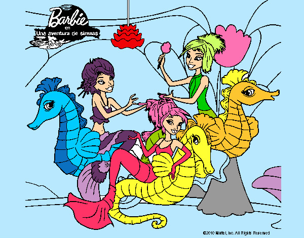 Dibujo Sirenas y caballitos de mar pintado por pucurumind