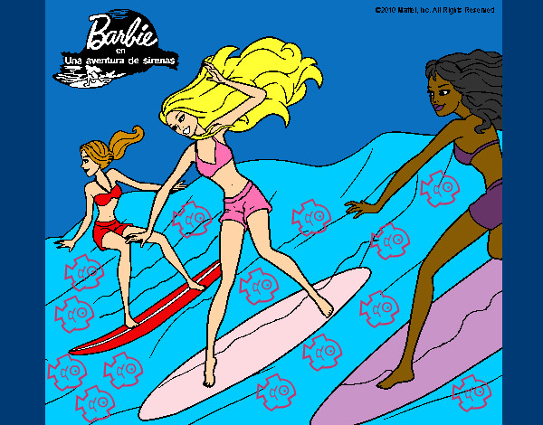 Dibujo Barbie de nuevo con sus amigas pintado por Ran-Micky