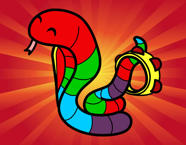 Dibujo Cobra con pandereta pintado por eilee